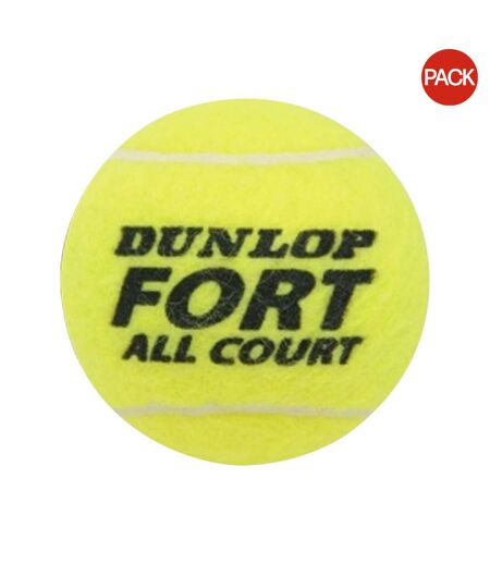 Pack of 4  Fort all court tennis balls  one size yellow Dunlop