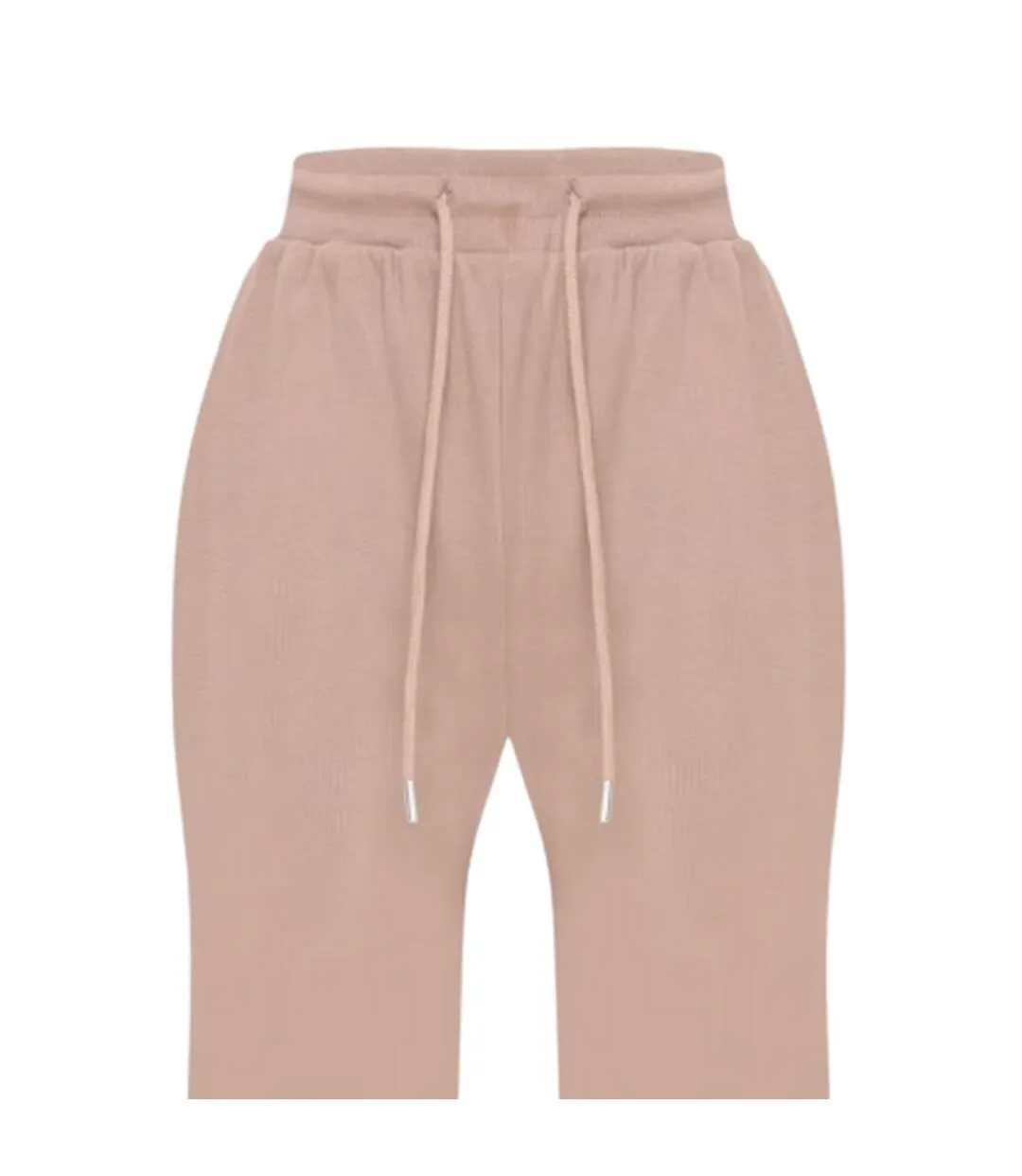 Womens/ladies Ribbed Wide Leg Sweatpants Mocha I Saw It First-4