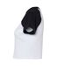 Womens/ladies micro-rib raglan crop top white/black Bella + Canvas