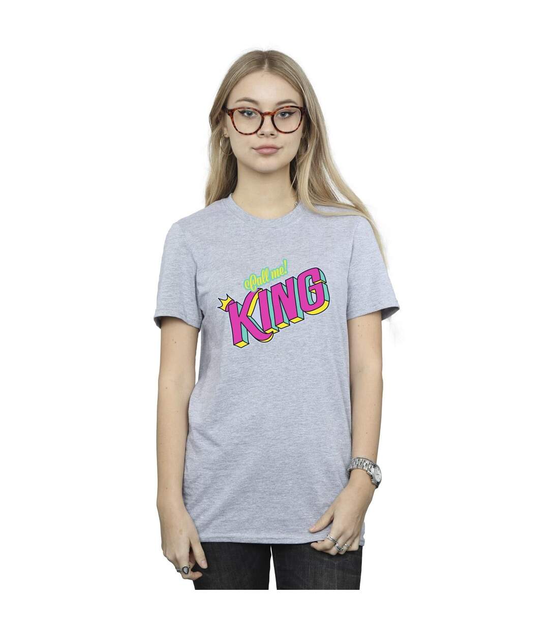 Disney Womens/Ladies The Lion King Classic King Cotton Boyfriend T-Shirt (Gris sportif) - UTBI29518-2