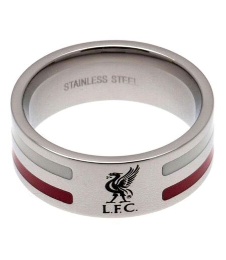 Liverpool FC Colour Stripe Ring (Silver/Red/White) (Large) - UTTA1672