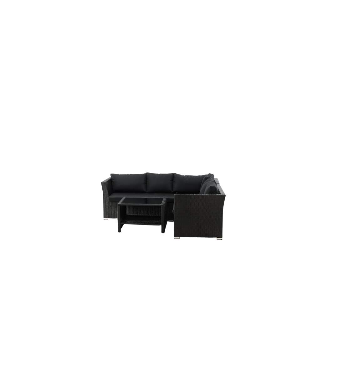 Salon d'Angle de Jardin Haiti 194cm Noir-4