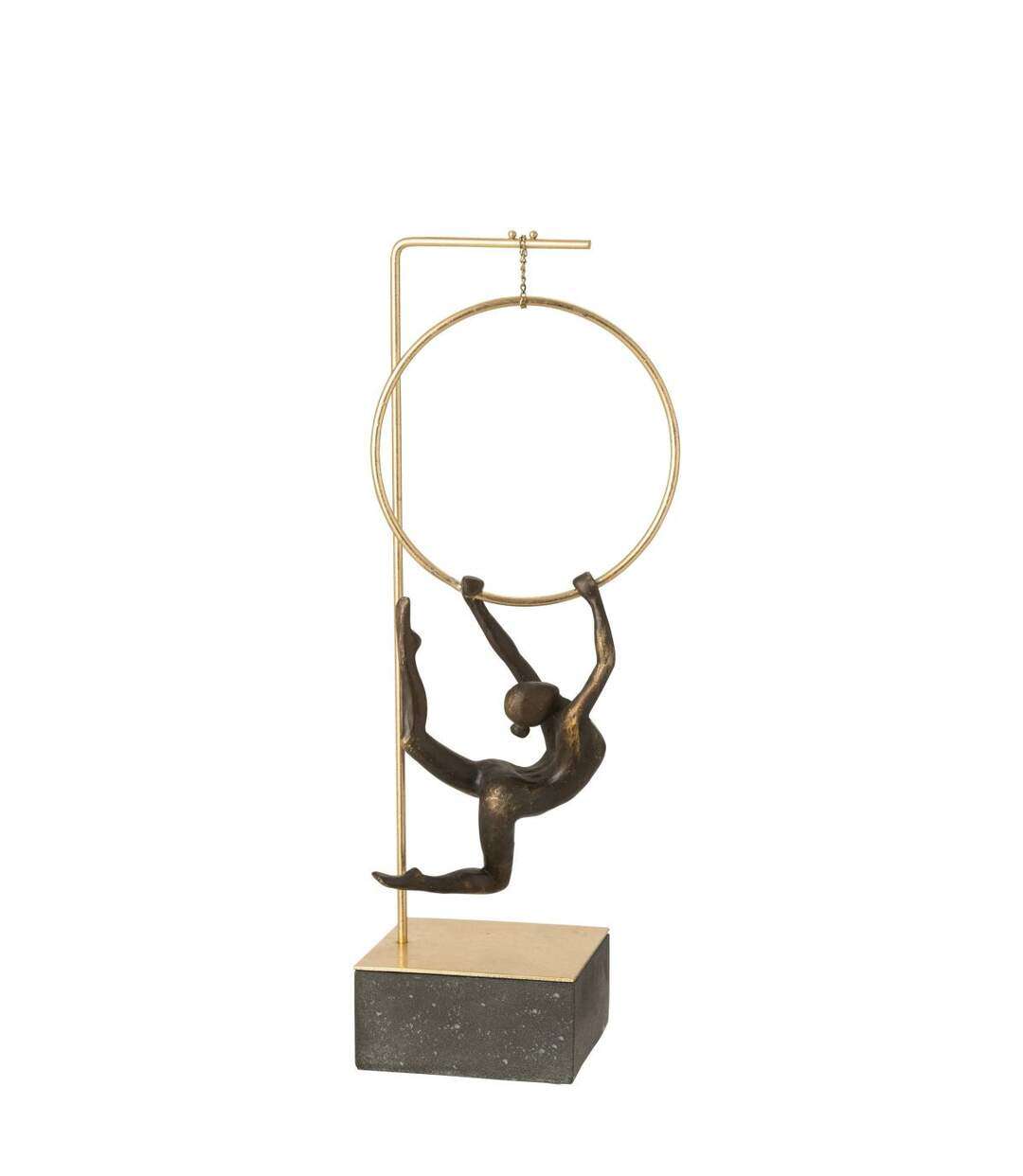 Gymnaste Cerceau sur Socle Alpha 48cm Doré & Noir-2