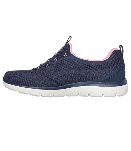 Womens/ladies summits new nature trainers navy/pink Skechers