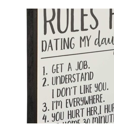 Décoration Murale Rules for Daughter 62cm Blanc