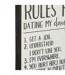 Décoration Murale Rules for Daughter 62cm Blanc-2