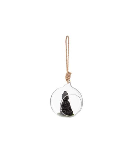 Boule en Verre Suspendue Bouddha 10cm Transparent