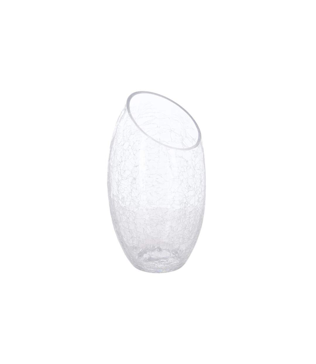 Vase en Verre Craquelé 23cm Transparent-1