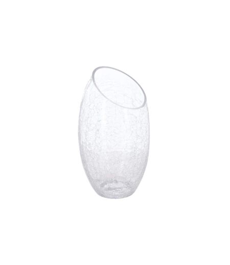 Vase en Verre Craquelé 23cm Transparent