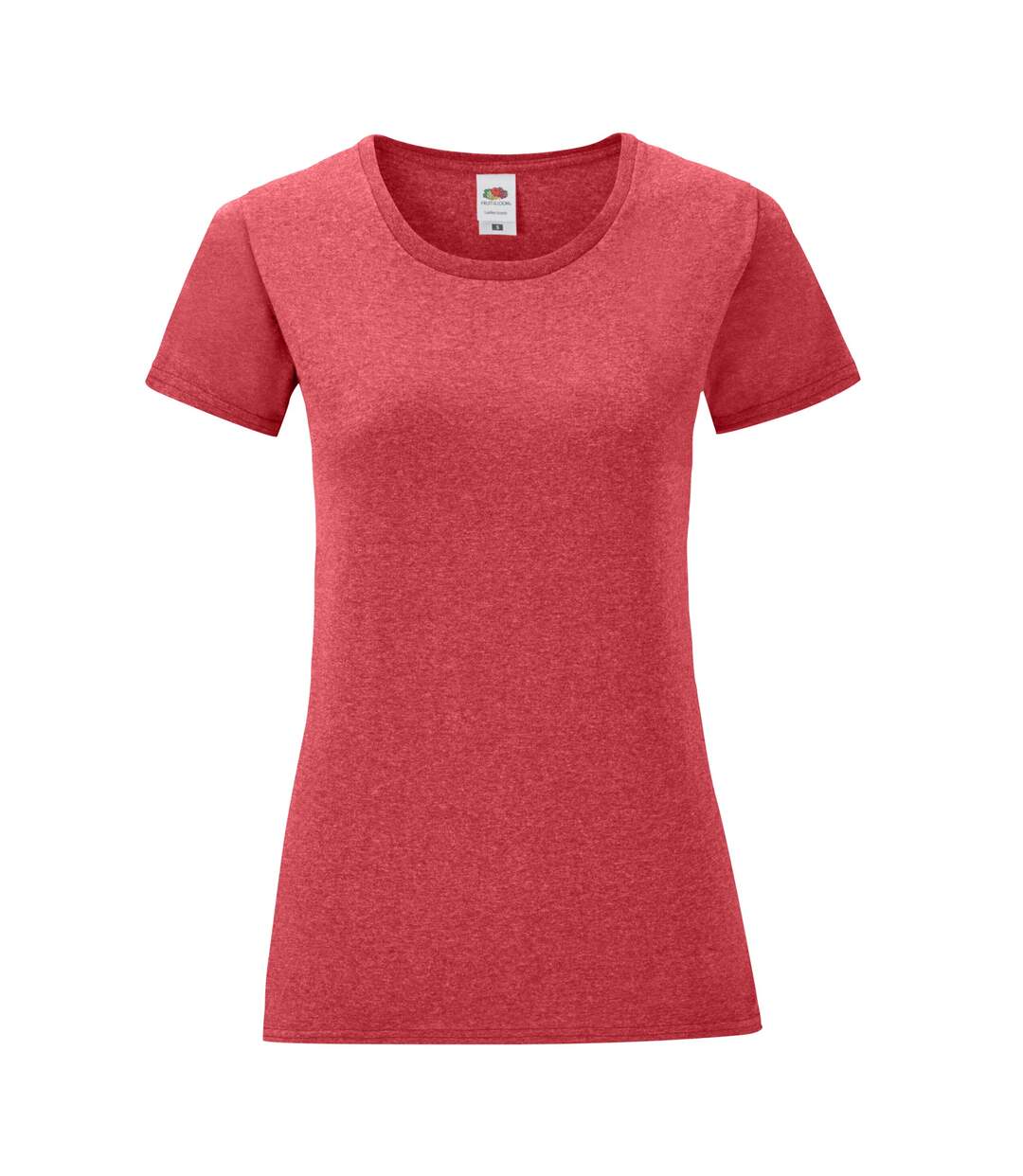 T-shirt iconic femme rouge chiné Fruit of the Loom-1