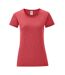 T-shirt iconic femme rouge chiné Fruit of the Loom-1