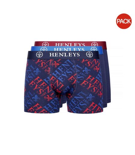 Pack Of 3  Mens Rutlers Assorted Designs Boxer Shorts  Multicoloured Henleys