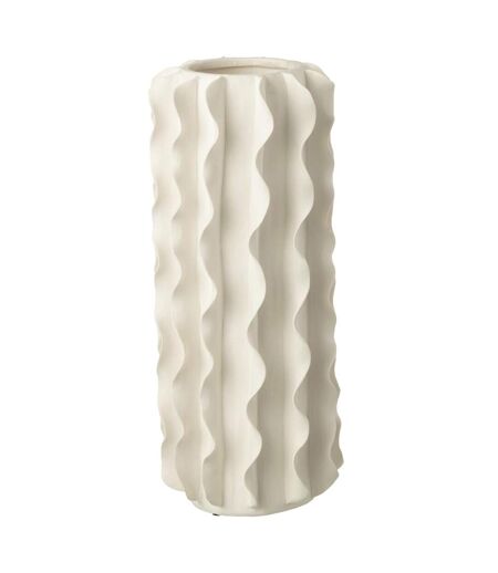Vase Cylindrique en Céramique Helix 44cm Blanc