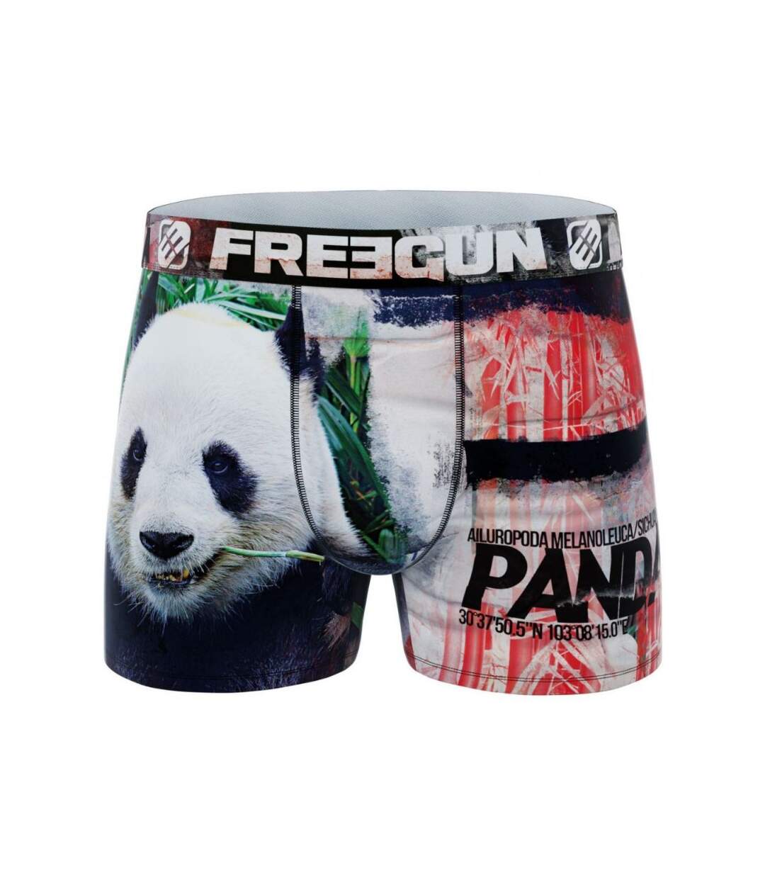 FREEGUN Boxer Homme Microfibre recyclée PAN Noir Blanc PREMIUM