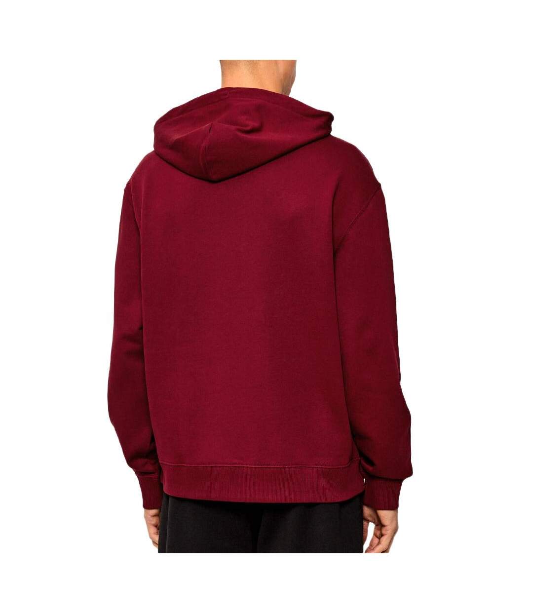 Sweat à capuche bordeaux homme calvin klein jeans 350terry micro badge-2