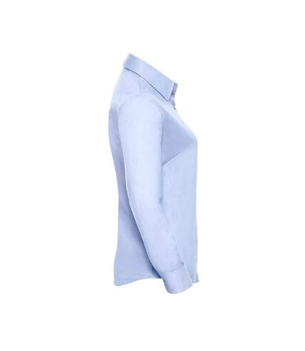 Womens/ladies oxford easy-care long-sleeved shirt oxford blue Russell