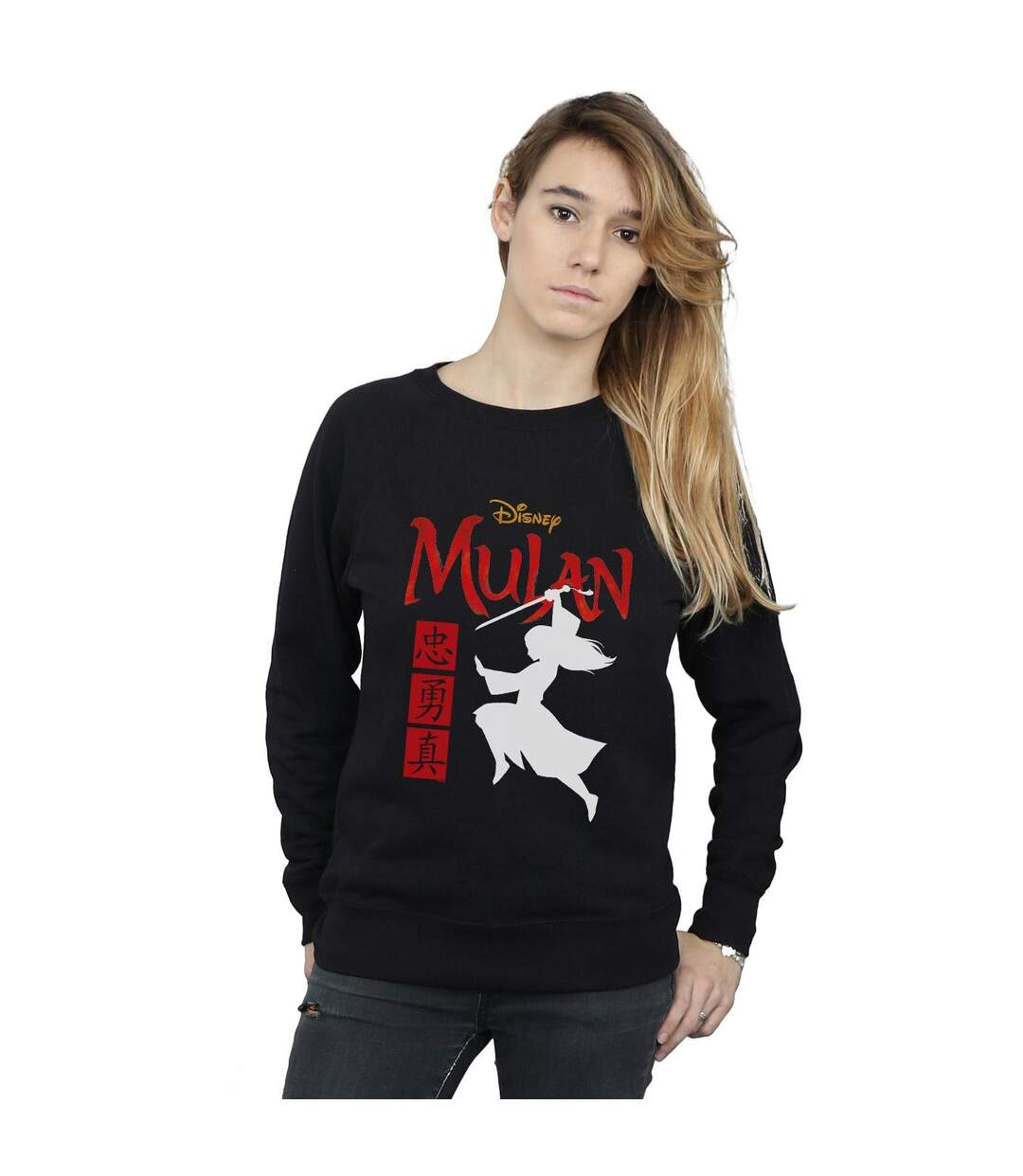Disney Sweatshirt Femme/Ladies Mulan Movie Warrior Silhouette (Noir) - UTBI26510-2