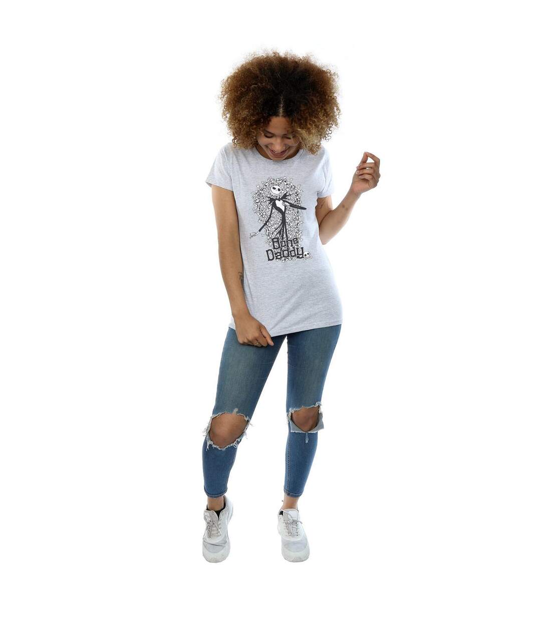 Disney Femme/Les femmes - T-shirt en coton Nightmare Before Christmas Bone Daddy (Les cauchemars avant Noël) (Gris sportif) - UTBI35505-4