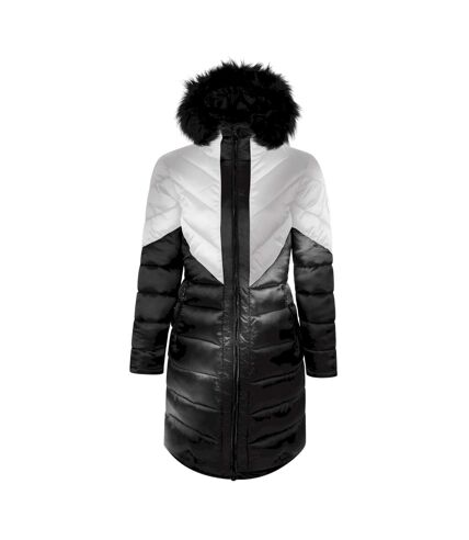 Dare 2B Womens/Ladies Julien Macdonald Suppression Contrast Longline Jacket (Silver/Black) - UTRG8528