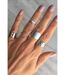 6 Piece Wide Adjustable Band Boho Midi Thick Cuff Rings Ring Set