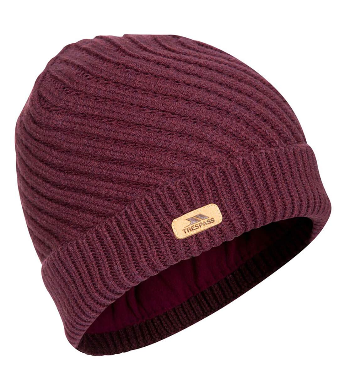 Womens/ladies Twisted Knitted Beanie Fig Trespass-1