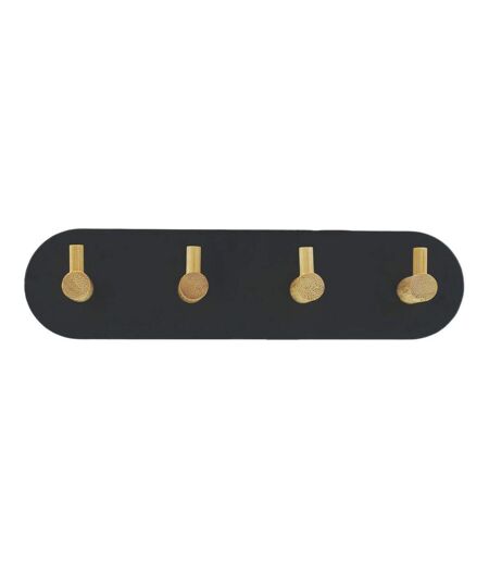 Patère Adhésive 4 Crochets en Métal Fixeo 19cm Noir
