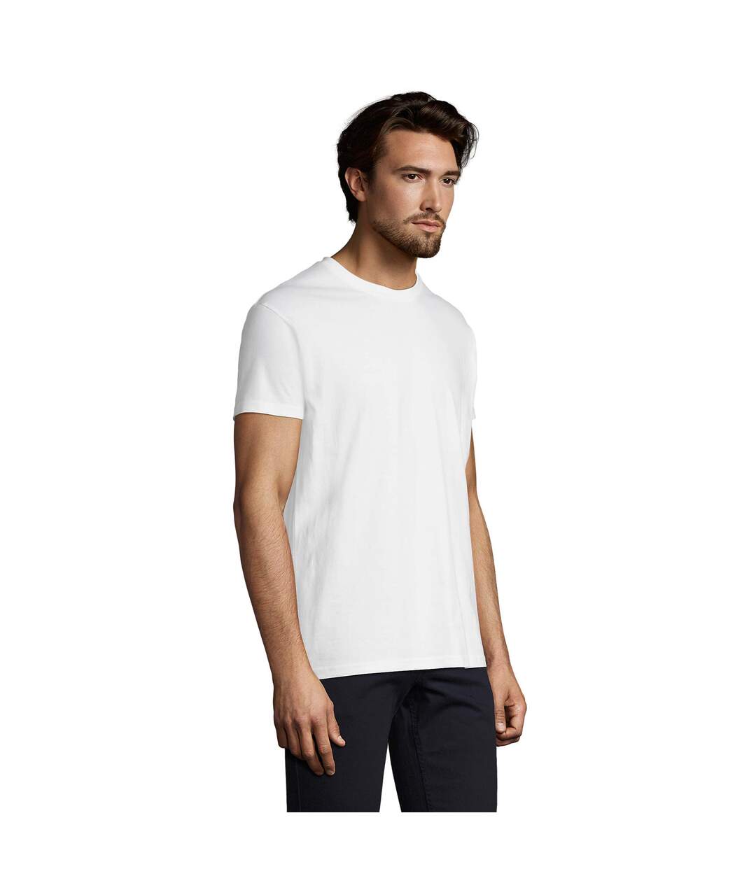 Imperial t-shirt à manches courtes et coupe ajustée homme blanc SOLS-4