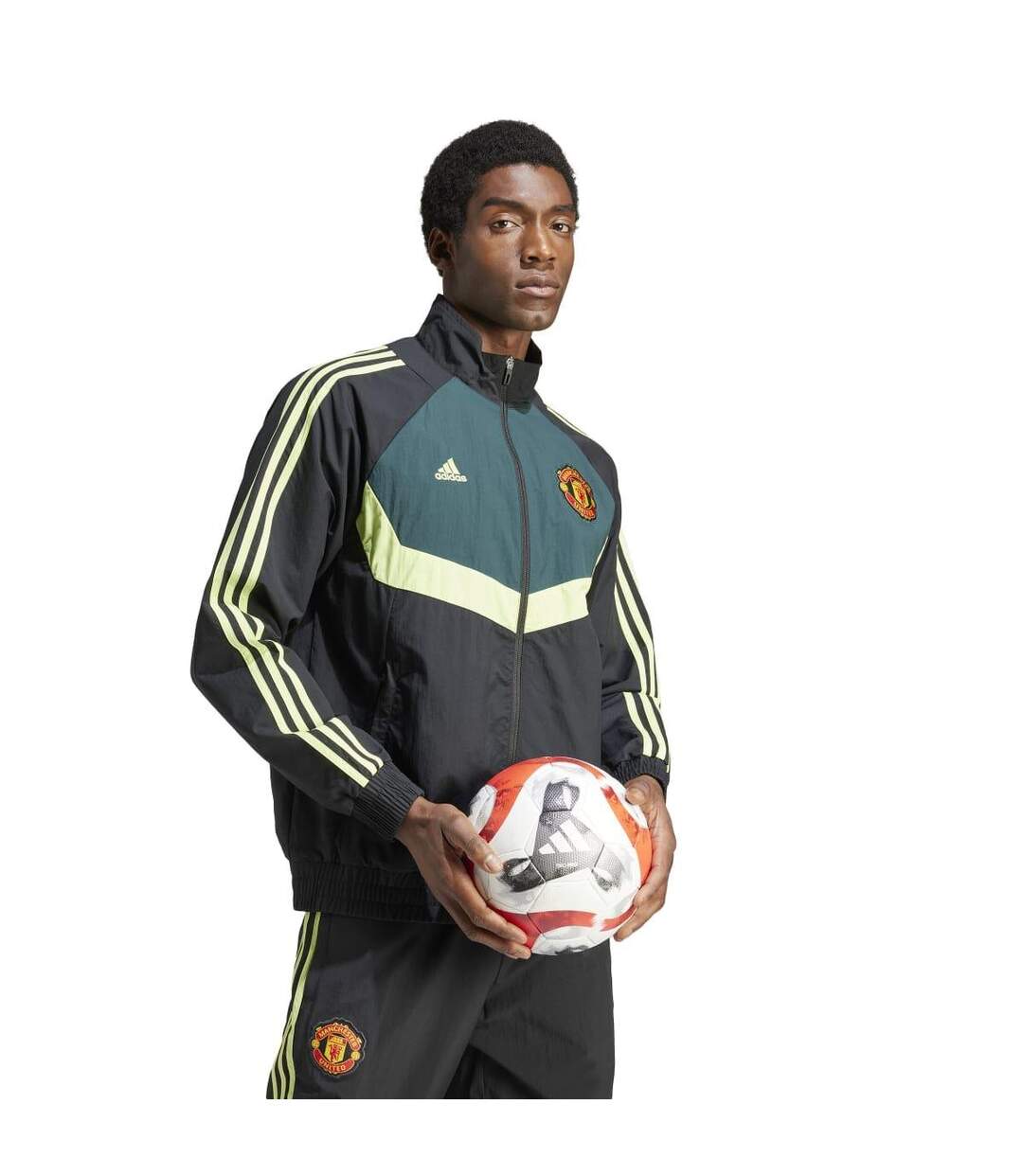 Haut de survêtement homme noir / vert Adidas-4