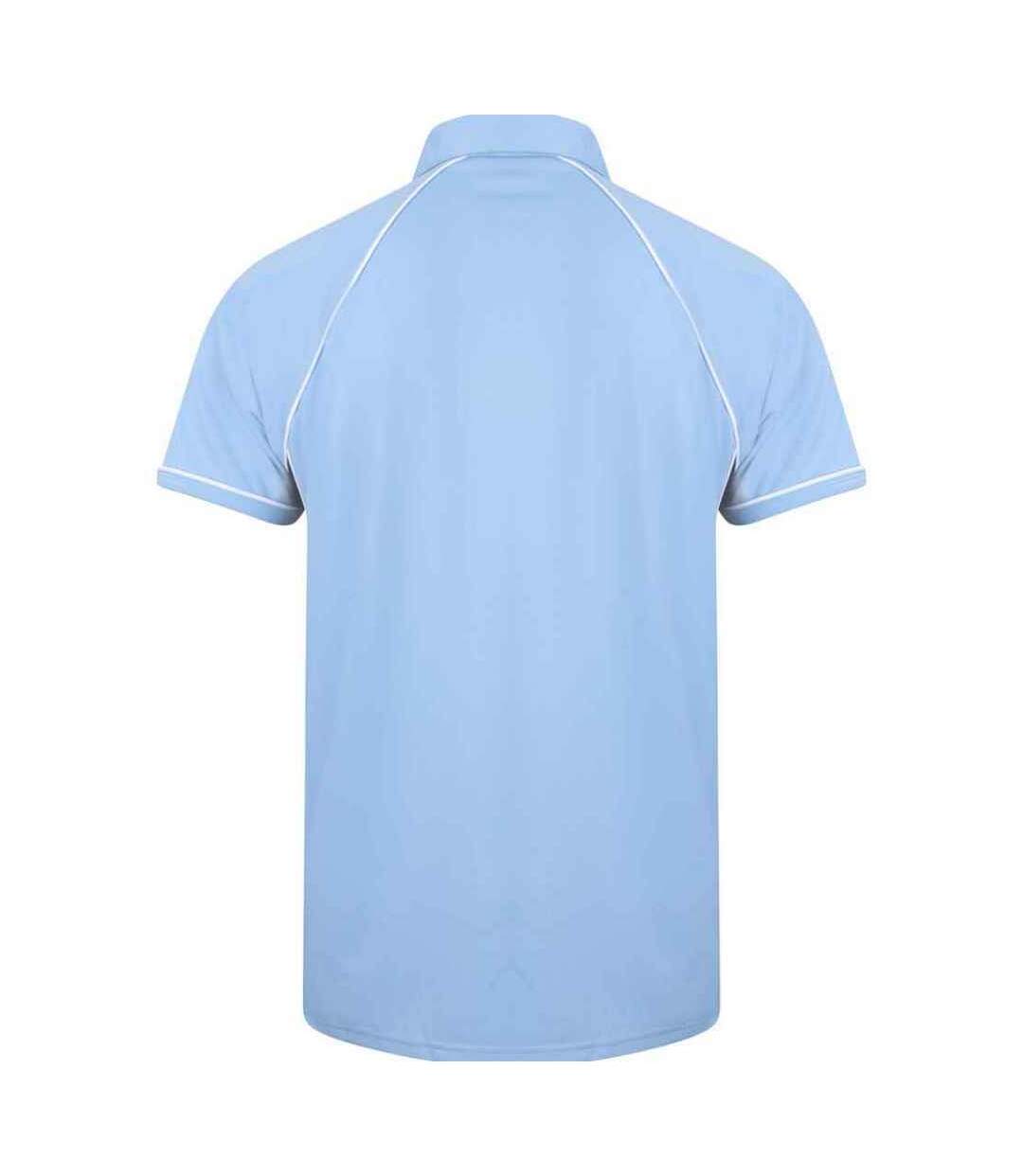 Polo performance hommes ciel / bleu marine / blanc Finden and Hales-2