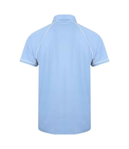 Polo performance hommes ciel / bleu marine / blanc Finden and Hales