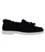 Womens/ladies Loro Suede Flat Boat Shoes Black Firetrap-4