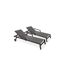 Lot de 2 Bains de Soleil Multi-Positions Ibiza 210cm Gris Anthracite-1