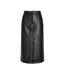 Jupe simili cuir noir femme pieces neeth-1