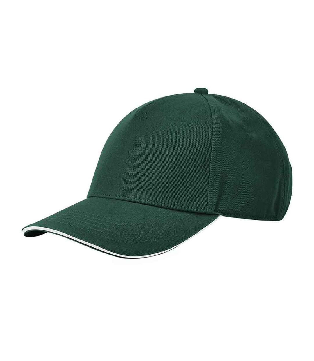 Casquette De Baseball Earthaware Classic Vert Bouteille Blanc Beechfield-2