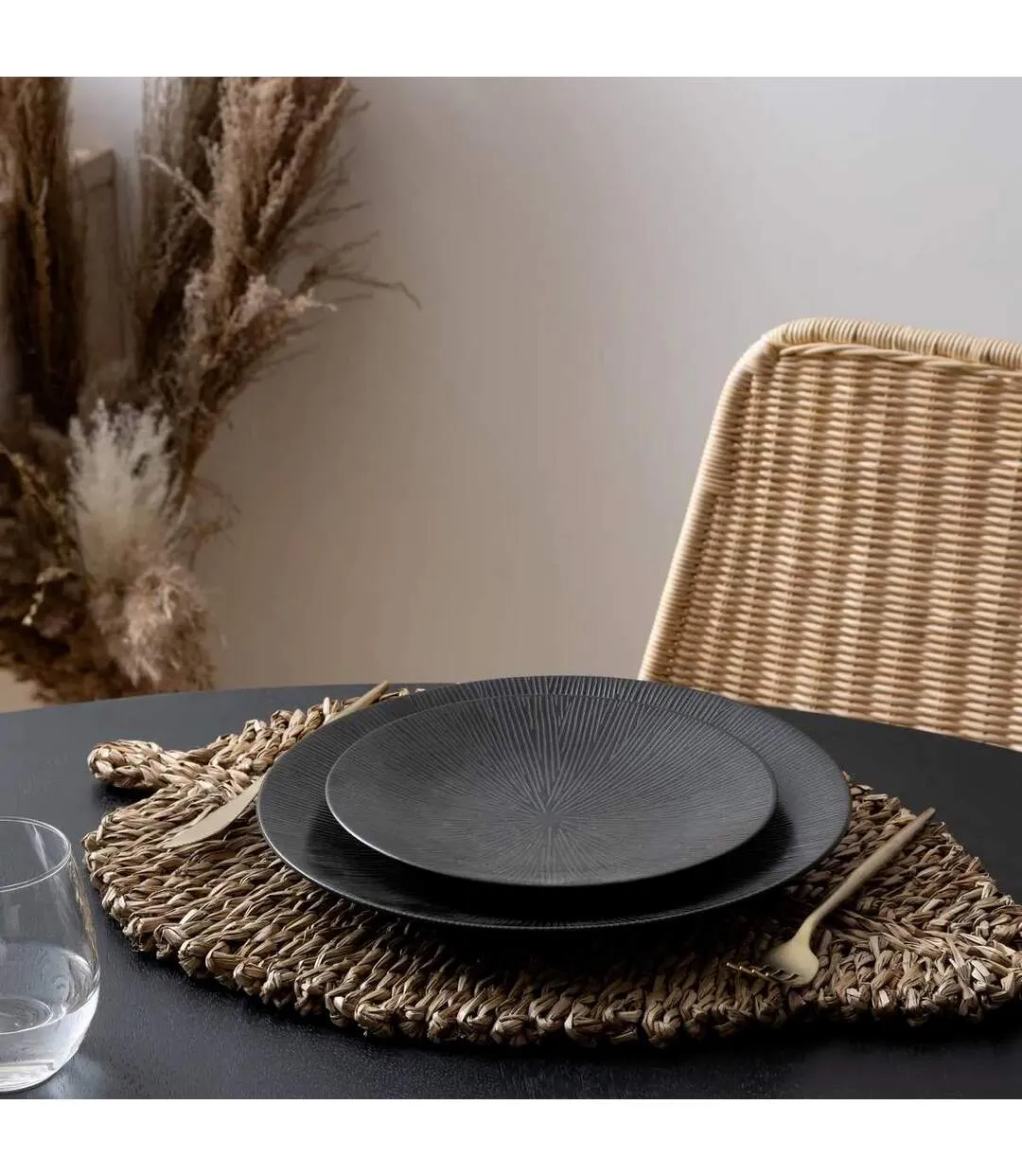 Set de Table en Roseau Feuille 33x48cm Naturel-3