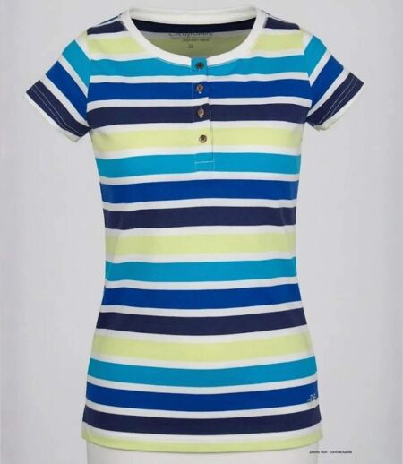 Tee-shirt Mayflower Diwane2 style marinière : le classique boutonné 100% coton