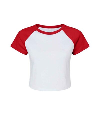 T-shirt court femme blanc / rouge Bella + Canvas