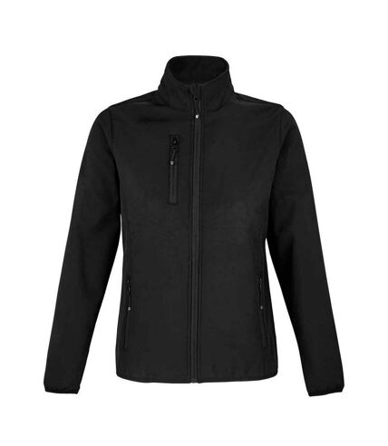 SOLS Womens/Ladies Falcon Softshell Recycled Soft Shell Jacket (Black)