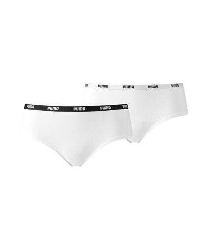 Boxer PUMA Femme en Coton Qualité et Confort-Assortiment modèles photos selon arrivages- Pack de 2 SHORTIES PUMA Blanc