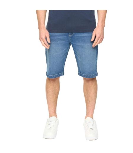 Mens Kamaline Denim Shorts Mid Wash Crosshatch
