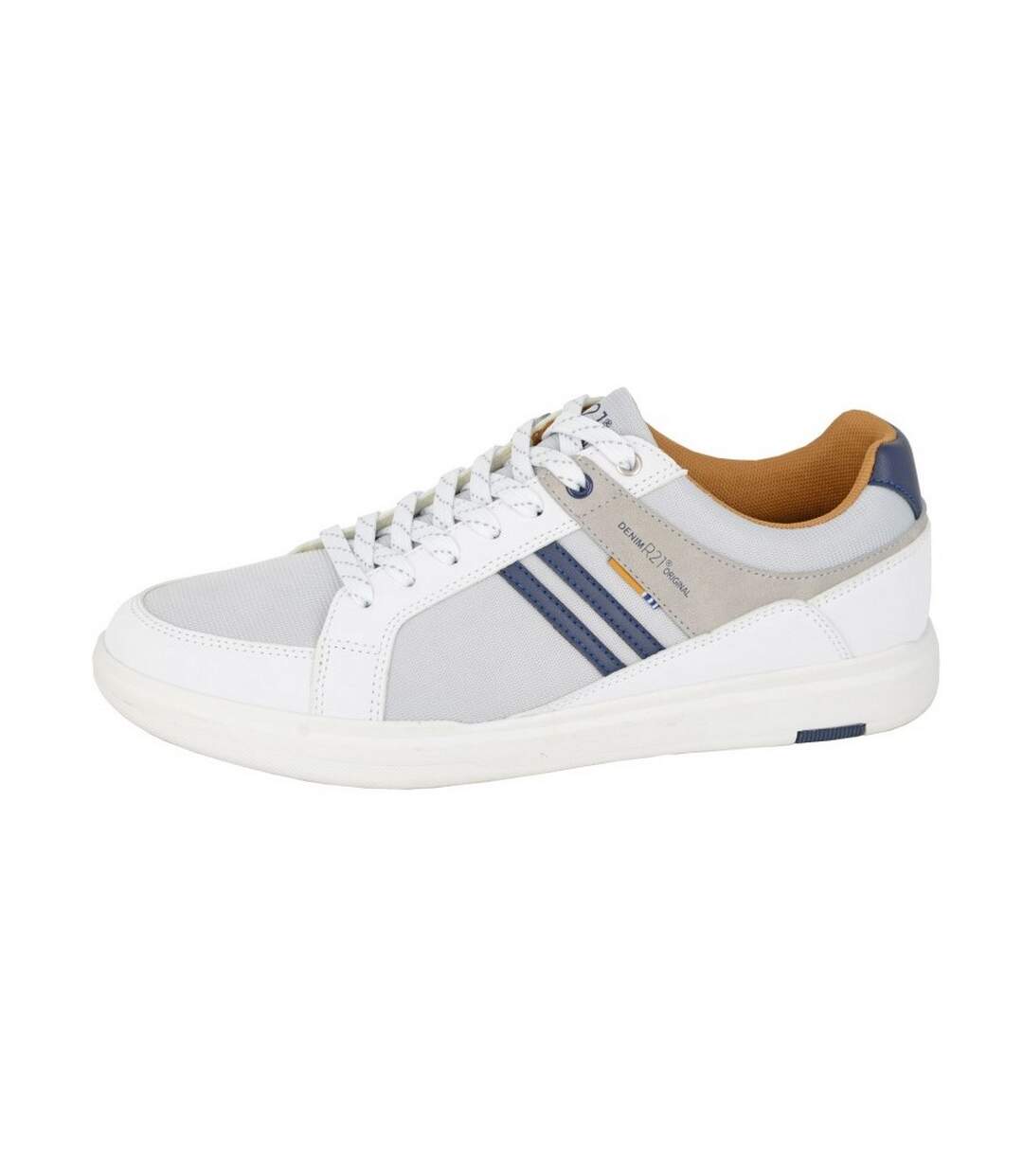 Mens leisure striped trainers navy R21-1