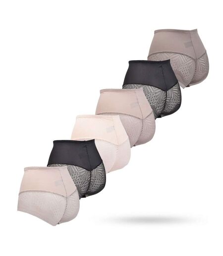 OZABI Pack de Culottes Femme Gainantes Invisibles Dentelle et Laser – Lot de 6