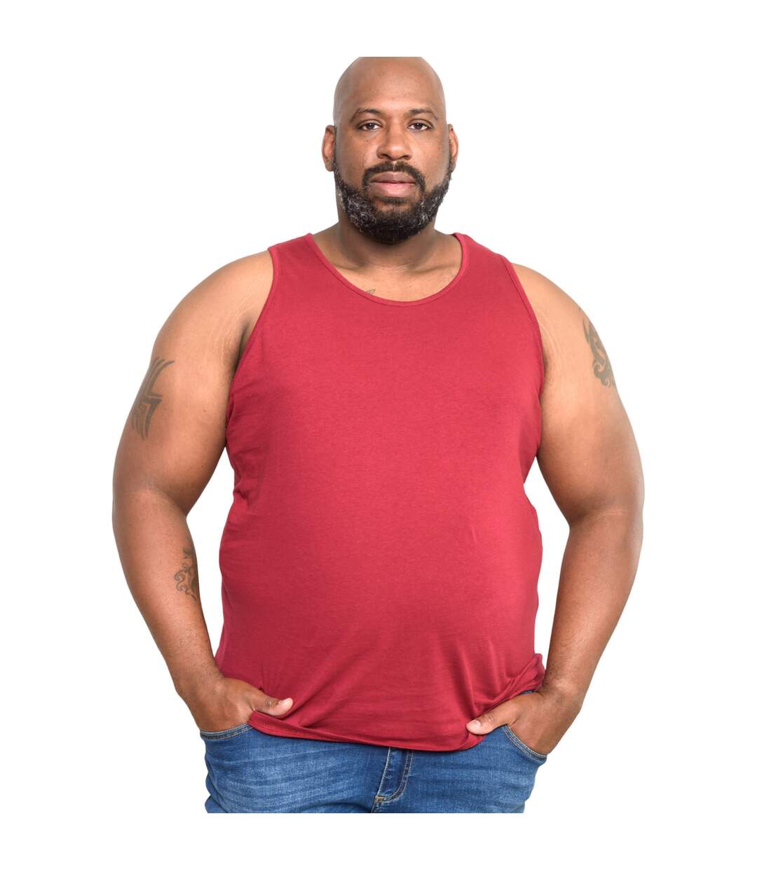 Duke Mens Fabio-2 Kingsize Muscle Vest (Red) - UTDC172-3