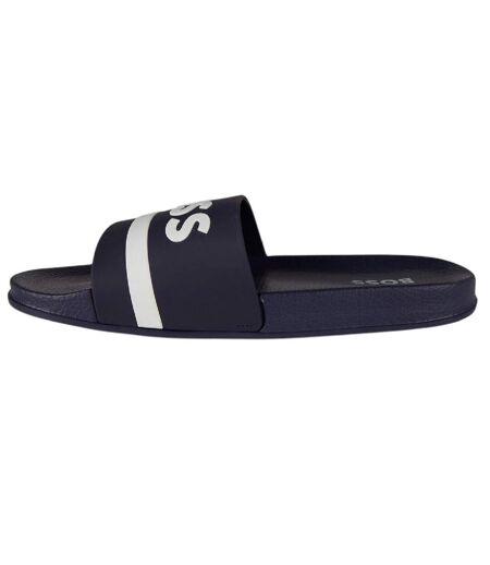 Claquettes Motif/style Lettrage Femme Bleu Marine Boss