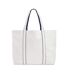 Tote Bag Motif/style Grand Courtside Taille Unique Blanc Doux Bleu Marine Français Westford Mill-2