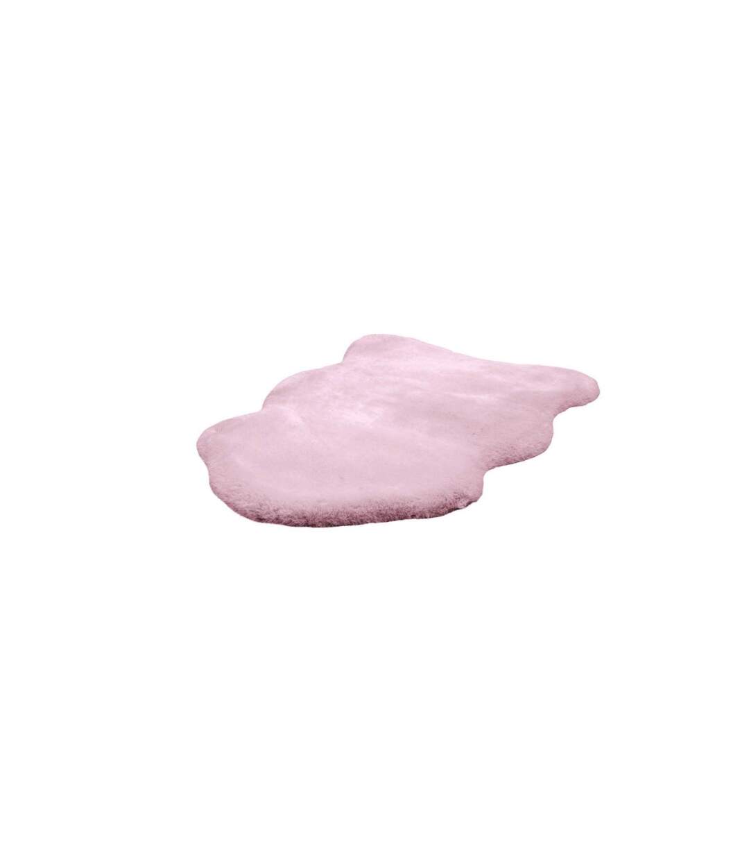 Tapis Uni Doux Poils Longs Rabbit 60x90cm Rose-2
