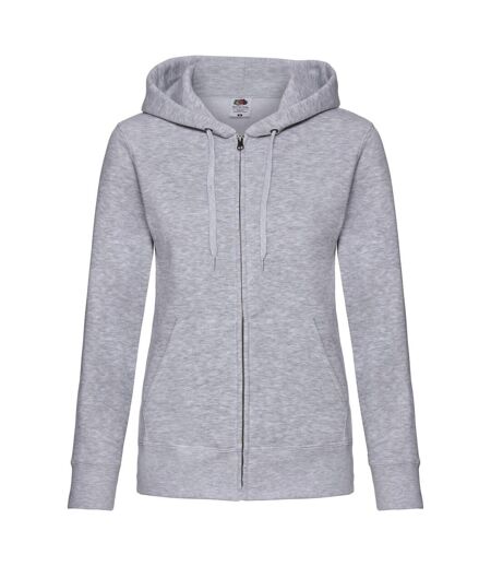 Fruit of the Loom Womens/Ladies Premium Heather Zipped Lady Fit Hooded Jacket ()