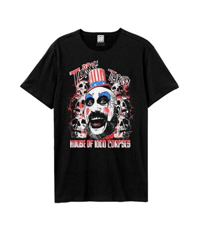 Unisex adult house of 1000 corpses terror thrills rob zombie t-shirt black Amplified