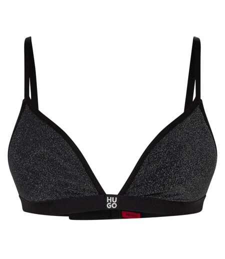 Womens/ladies Lurex Bra Black Hugo