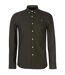 Chemise À Boutons Manches Longues Motif/style Rétro Homme Vert Foncé Farah-1